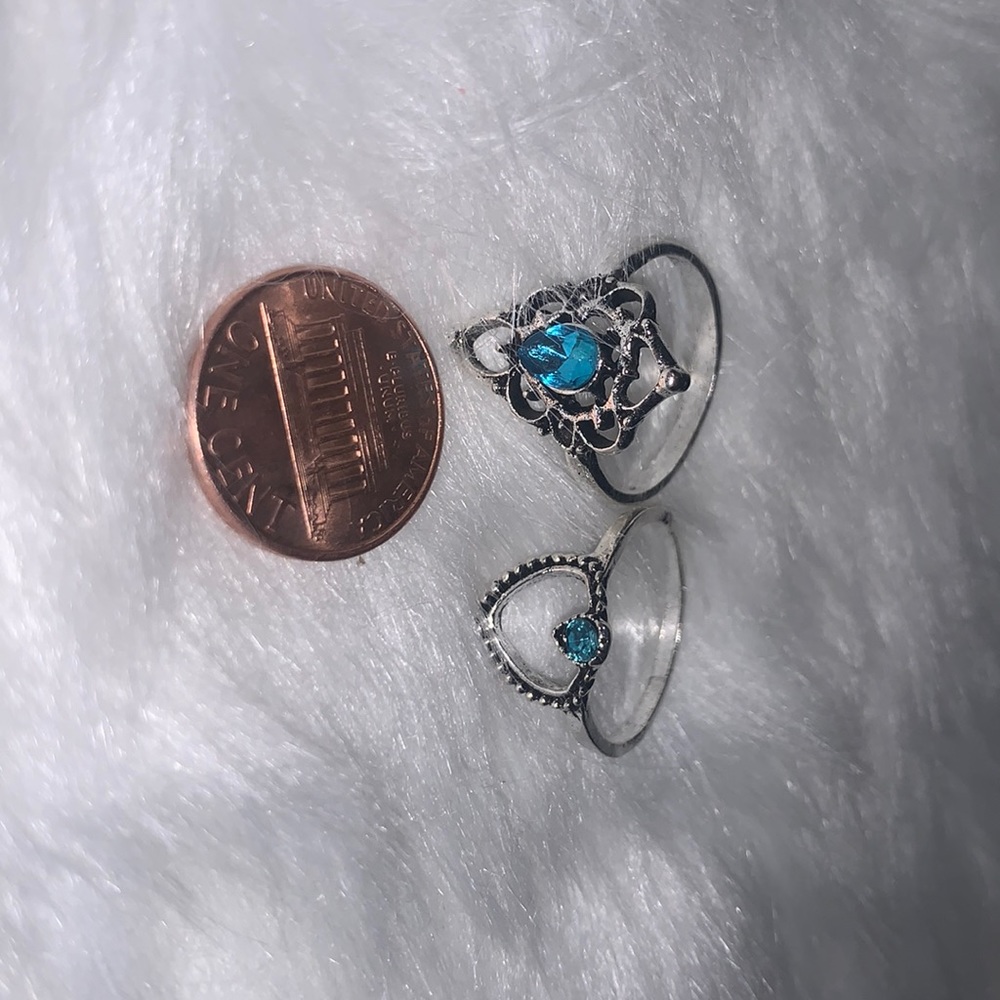 Two Silver Gem Rings Size 7 - Picture 2 of 6